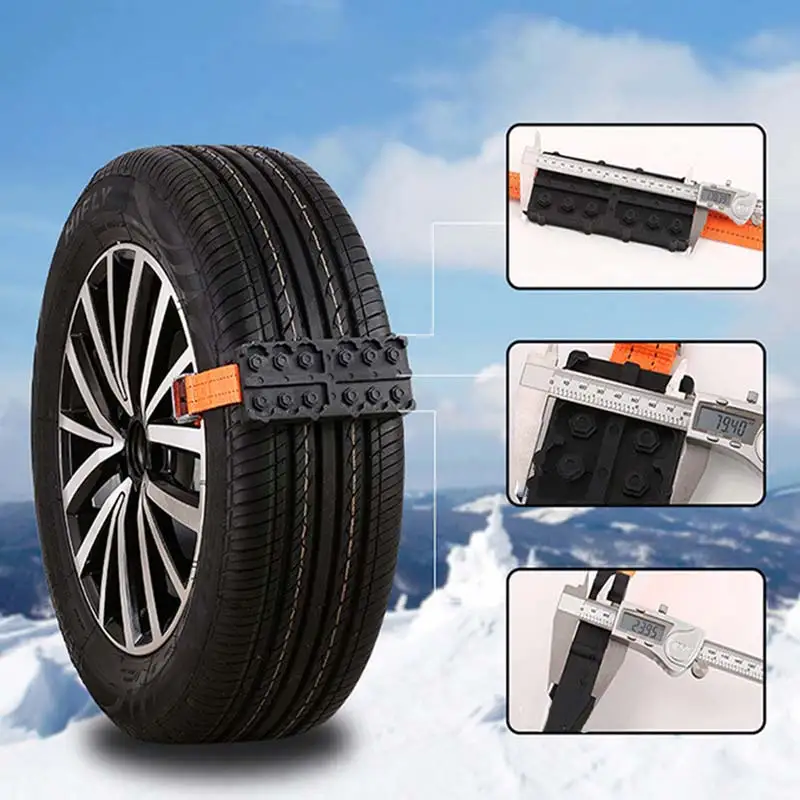 

2 Pcs Snow Chain Durable Anti-Skid Car Tire Traction Blocks With Bag Emergency Snow Mud Sand Tire Chain Straps For Snow Mud Ice