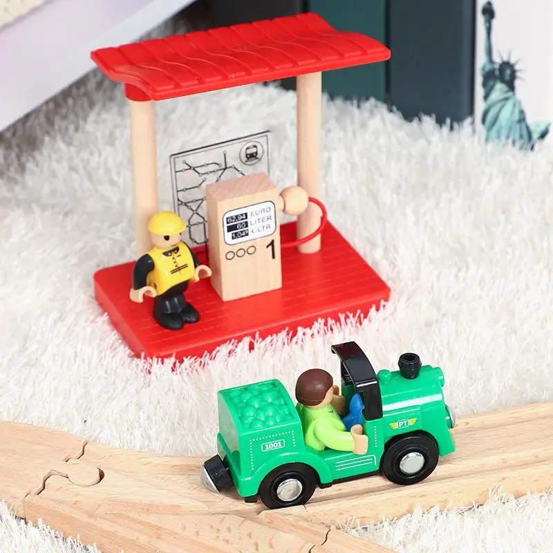 Набор железнодорожных треков для детей деревянный пазл железной дороги игрушки