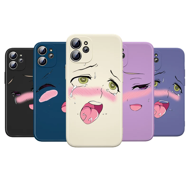 

Anime Cute Girl Cartoon Face For Apple iPhone 13 12 Mini 11 Pro XS MAX XR X 8 7 6S SE Plus Liquid Silicone Soft Phone Case