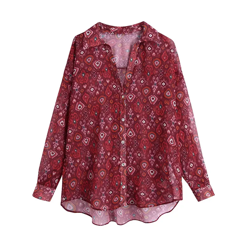 

Женская винтажная рубашка с длинным рукавом, на пуговицах, с воротником