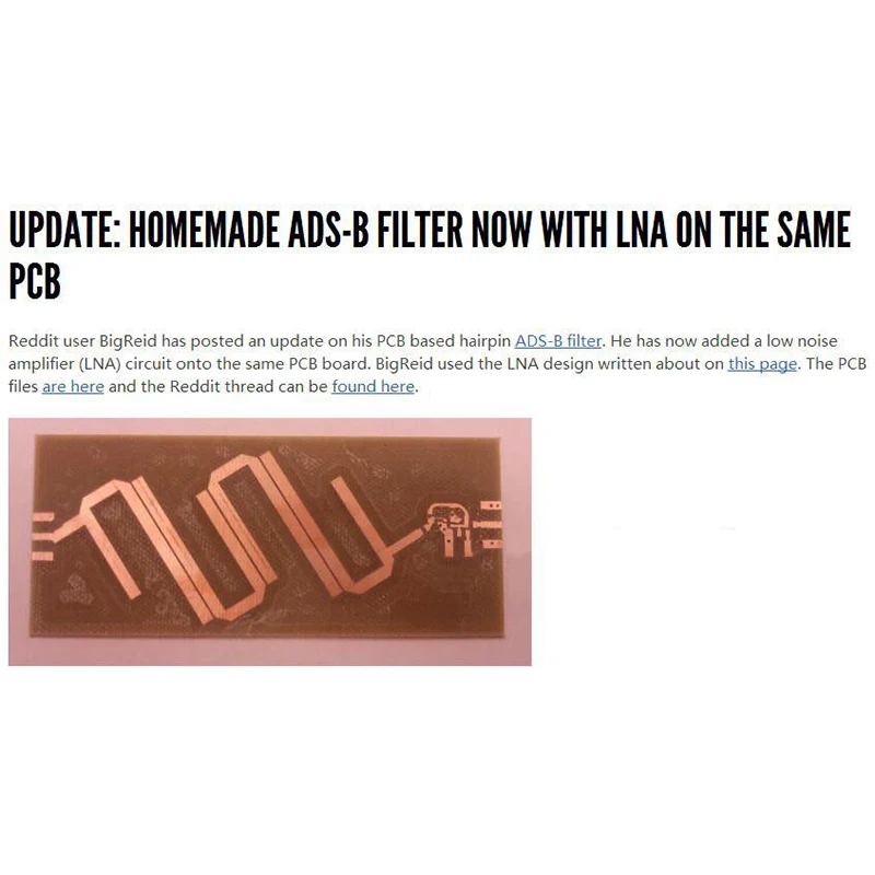 Постоянный ток мощность 5 В 1G-1 2 ГГц фильтр LNA с частотой 1090 МГц частота полости рта