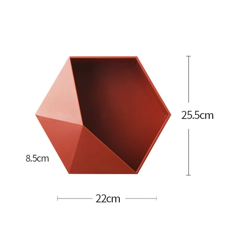 

Wall-Mount Geometric Storage Racks Floating Shelf Display Rack Hanging Flower Pot Hexagon Home Decoration