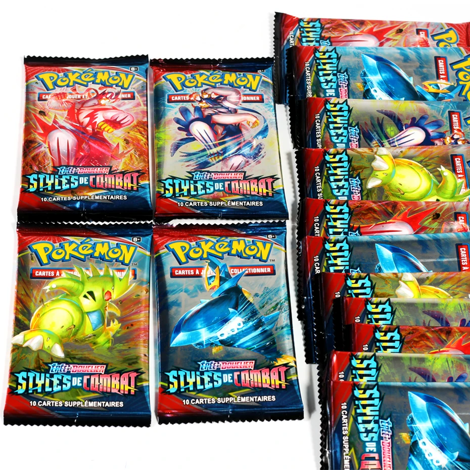 Tarjetas DE Pokemon COMBAT Booster, versi&oacute;n francesa, 50-2021 Uds., venta al por menor, &uacute;ltima DE 360-3