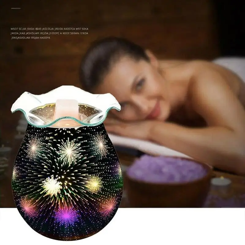 2020 3D стеклянная лампа в виде фейерверка воск для плавкого эфирного масла