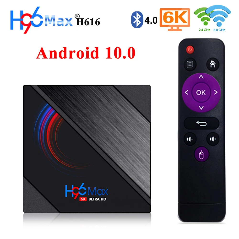 Приставка Смарт-ТВ Allwinner H616 4 + 32 ГБ 10 0 ГГц Android 2 Wi-Fi Bluetooth | Электроника