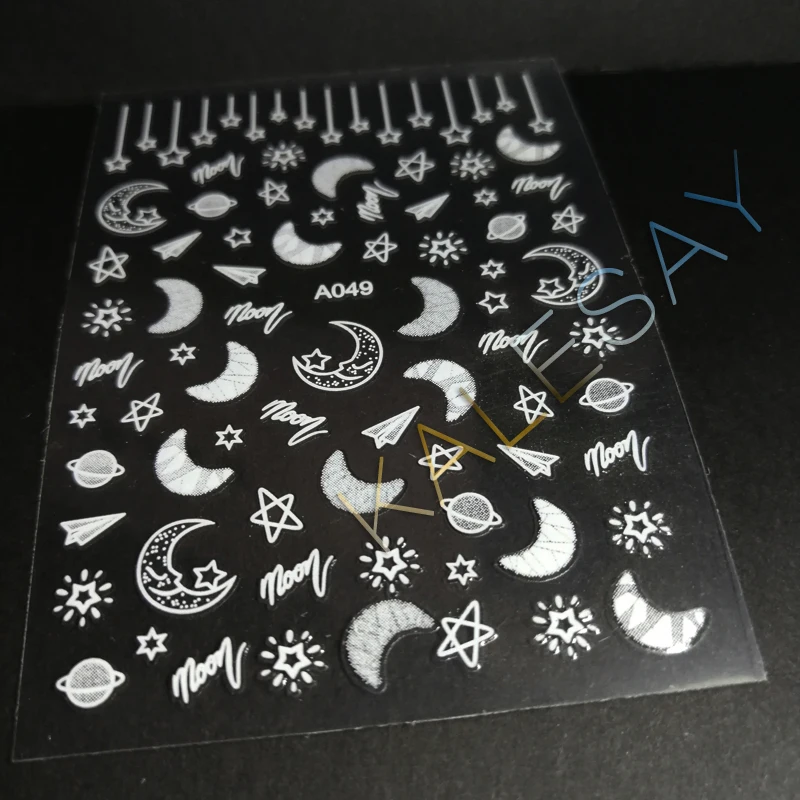 Модные 3D наклейки для дизайна ногтей своими руками украшение Луна Тени наклейка
