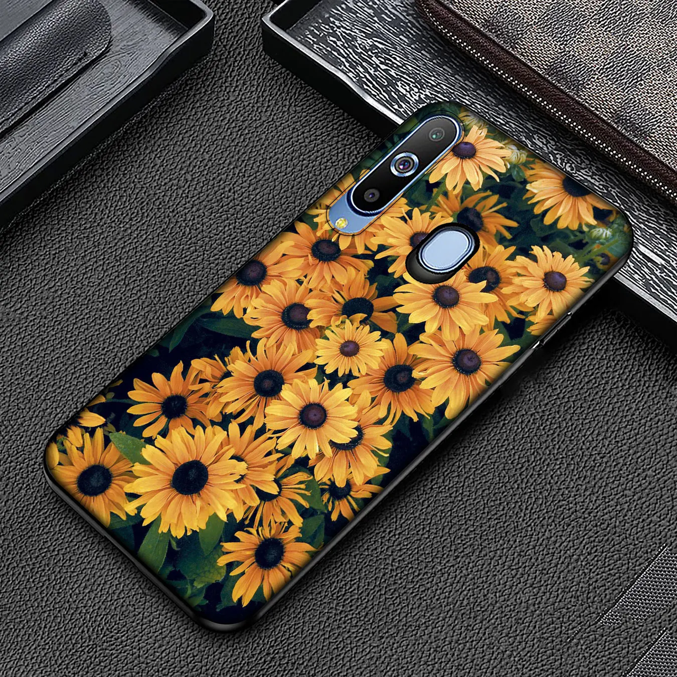 IYICAO Daisy Peony Flowers fashion Soft Silicone Phone Case for Samsung Galaxy A6 A9 A8 A7 2018 A3 A5 Note 9 8 10 Plus 20 Ultra | Мобильные