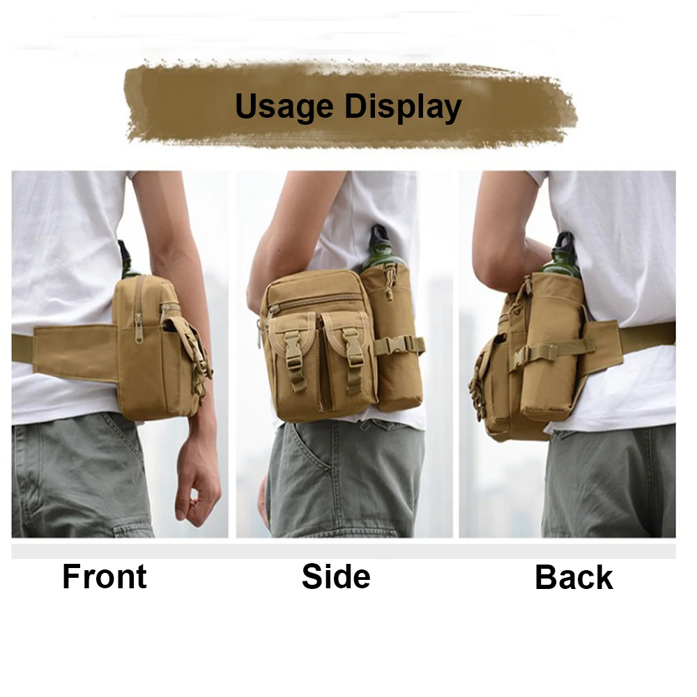 

Tactical Waist Bag Portable Water Bottle Pouch with Belt Running Climbing Bag Military Kettle Bag for Cycling Hunting Running