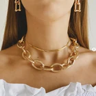 10 видов стилей многослойный толстый кубинский чокер панк винтажное ожерелье золотые серебряные женские ювелирные изделия цепочка-ожерелье