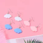 1 пара креативные корейские милые конфетные Цветные Висячие серьги с облаками для женщин и девушек простые женские дизайнерские подарки