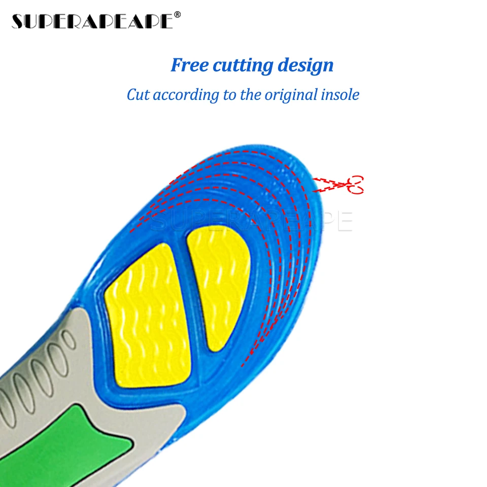 TPE Silicone Insoles Foot Care for Plantar Fasciitis orthopedic Massaging Shoe Insert Shock Absorption Shoe pad Unisex