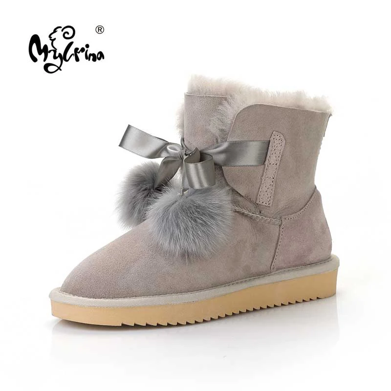 Женские зимние сапоги MYLRINA из 100% натуральной овечьей кожи натуральная шерсть