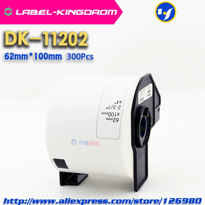 10 рулонов совместимых DK-11202 этикеткой 62 мм * 100 300 шт. совместимы с принтером Brother Label