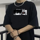 Футболка мужская с японским аниме Токийский Гуль, крутая Повседневная рубашка с рисунком манга, канеки, летний топ в стиле хип-хоп, 90-х