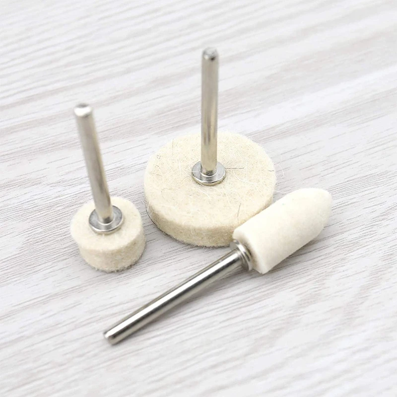 

123Pcs Felt Polishing Pad Buff Clean Wheels with Mini Handles for Rotary Tool Jewelry Glass Metal Ceramic