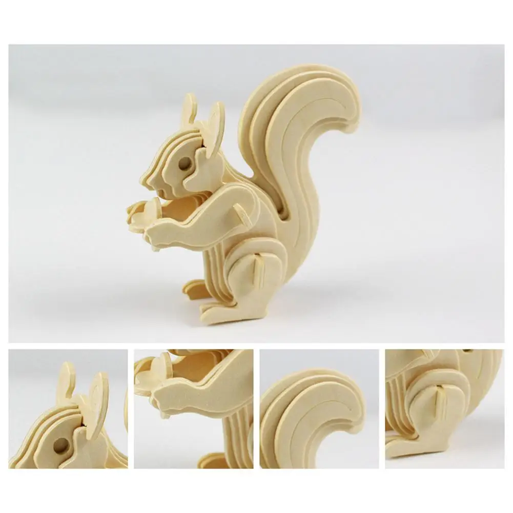 

Creative 3D Wooden Blank Puzzles DIY Animal Model Crafts Kits Education Kids Puzzle Toy Gift