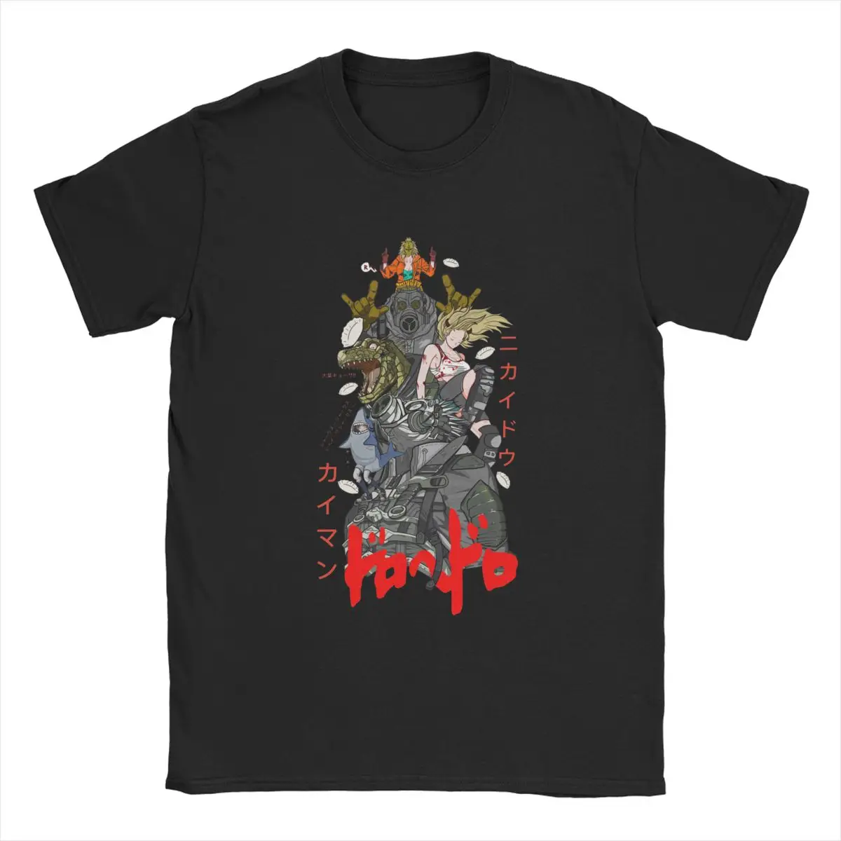 

Аниме футболка Dorohedoro для мужчин и женщин, новинка, футболка из чистого хлопка, футболка с круглым вырезом, оригинальные топы с коротким рука...