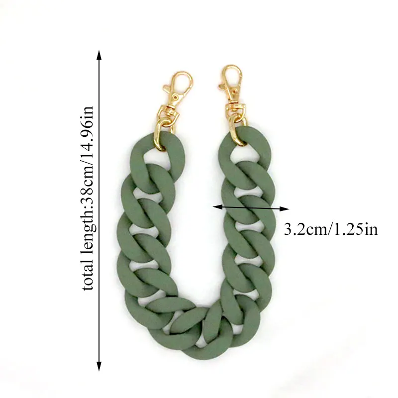 1PC 38cm Detachable Replacement Shoulder Bag Strap Fish Bone Acrylic Resin Handbag Chain Strap Bands Bag Accessories Bag Handles