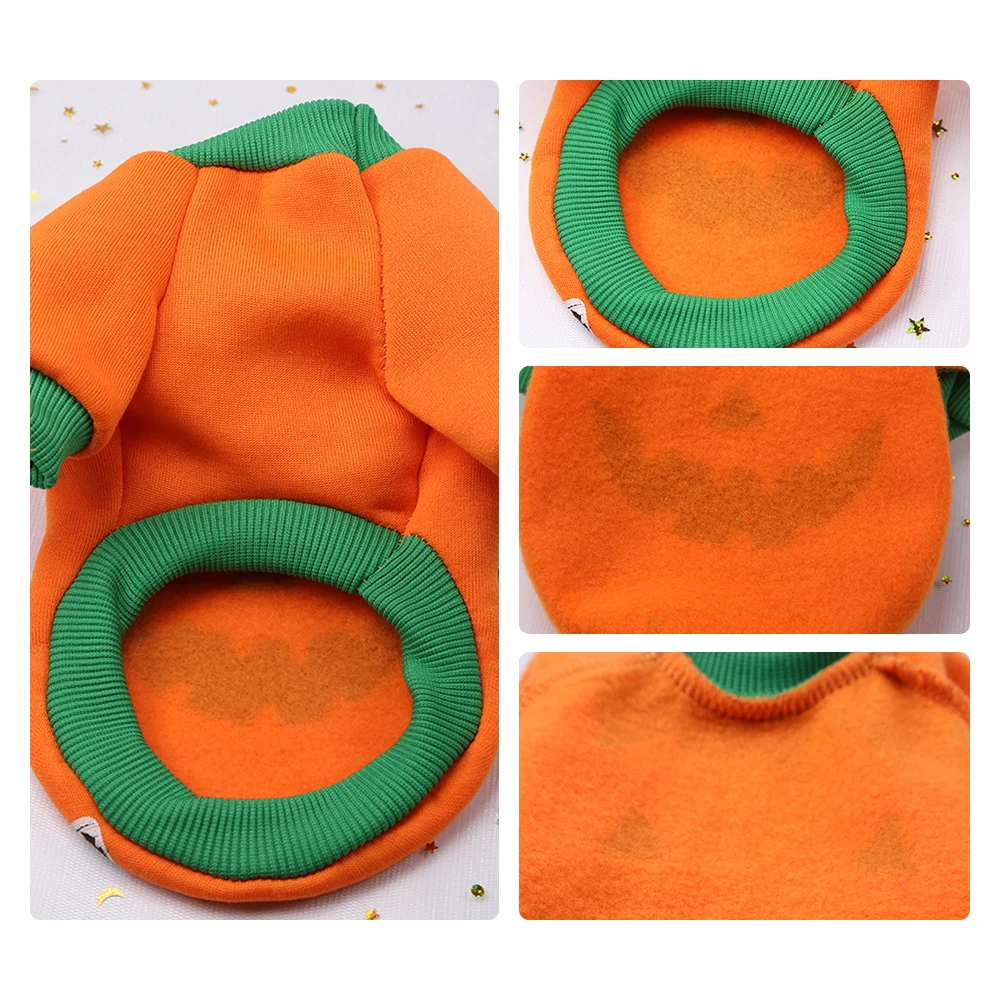 Милая одежда для хеллоуина питомцев костюм собак праздничный с тыквой толстовки