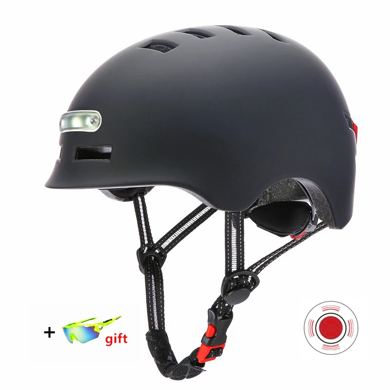 Велосипедный шлем водонепроницаемый со светодиодными предупреждающими огнями