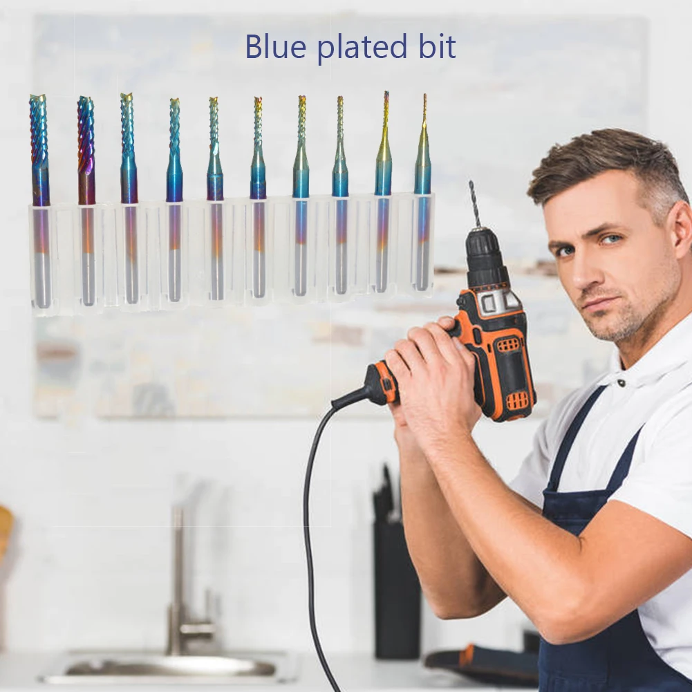 

10pcs 0.8-3.175mm Milling Cutter Drill Bits Carbide PCB Circuit Board Drill Bit Woodworking Craft Repair Tool Drilling Polishing