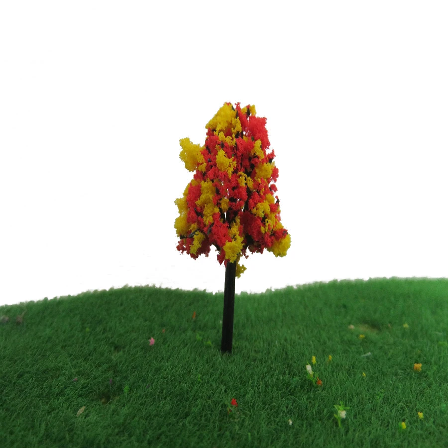 50 шт. архитектура мини пластиковая модель 4 см красного и желтого цветов Цвет