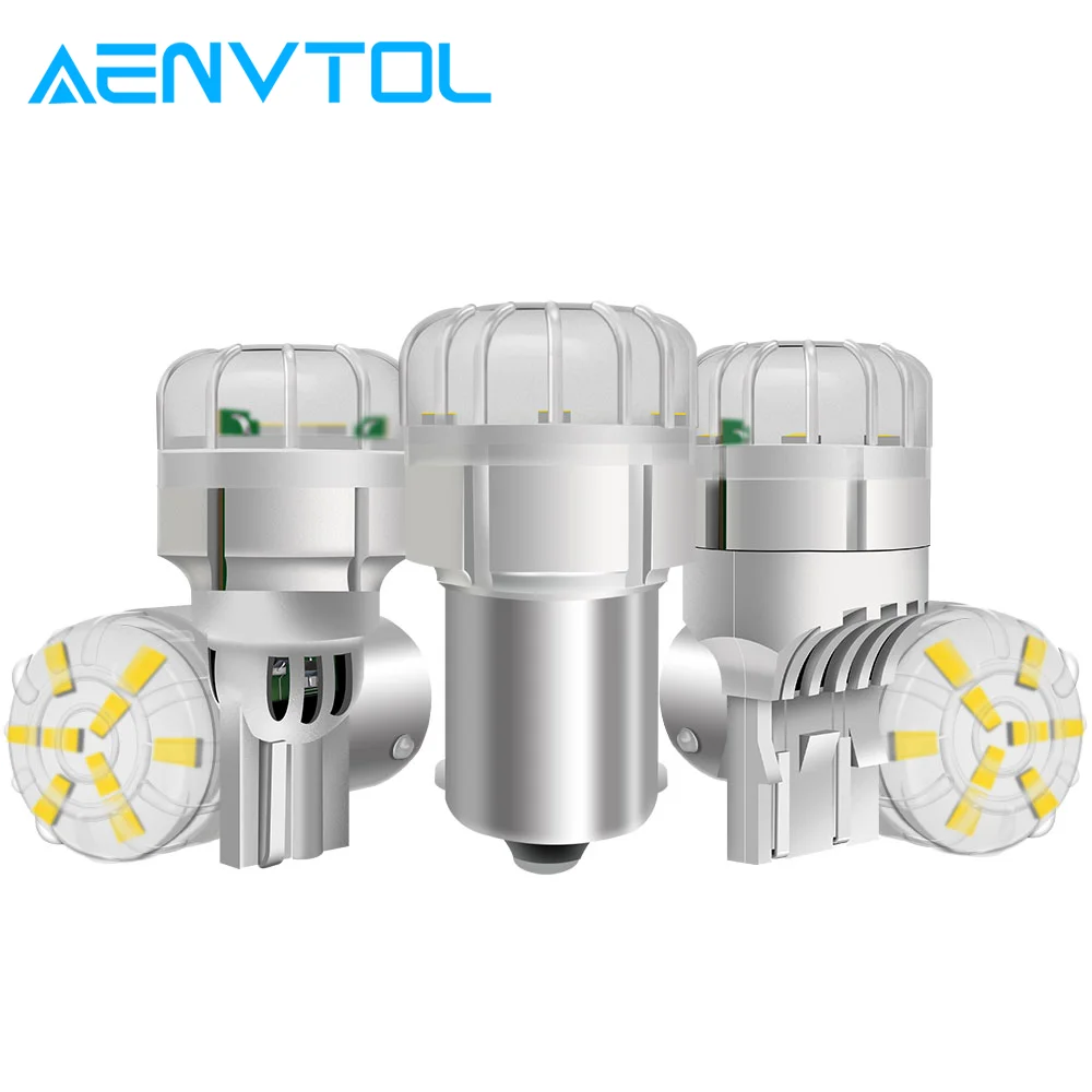 

AENVTOL 2x 12V P21W LED 1156 T20 W21/5W 7443 P21/5W 1800LM W21W Car Bulb 7440 BA15S BAY15D 1157 Canbus Auto DRL Daytime Lamp