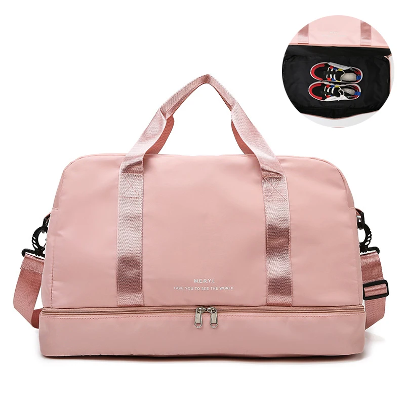

New Women's Fitness Bag Portable Travel Bag Large Capacity Dry Wet Separation Waterproof Luggage Bag 2021
