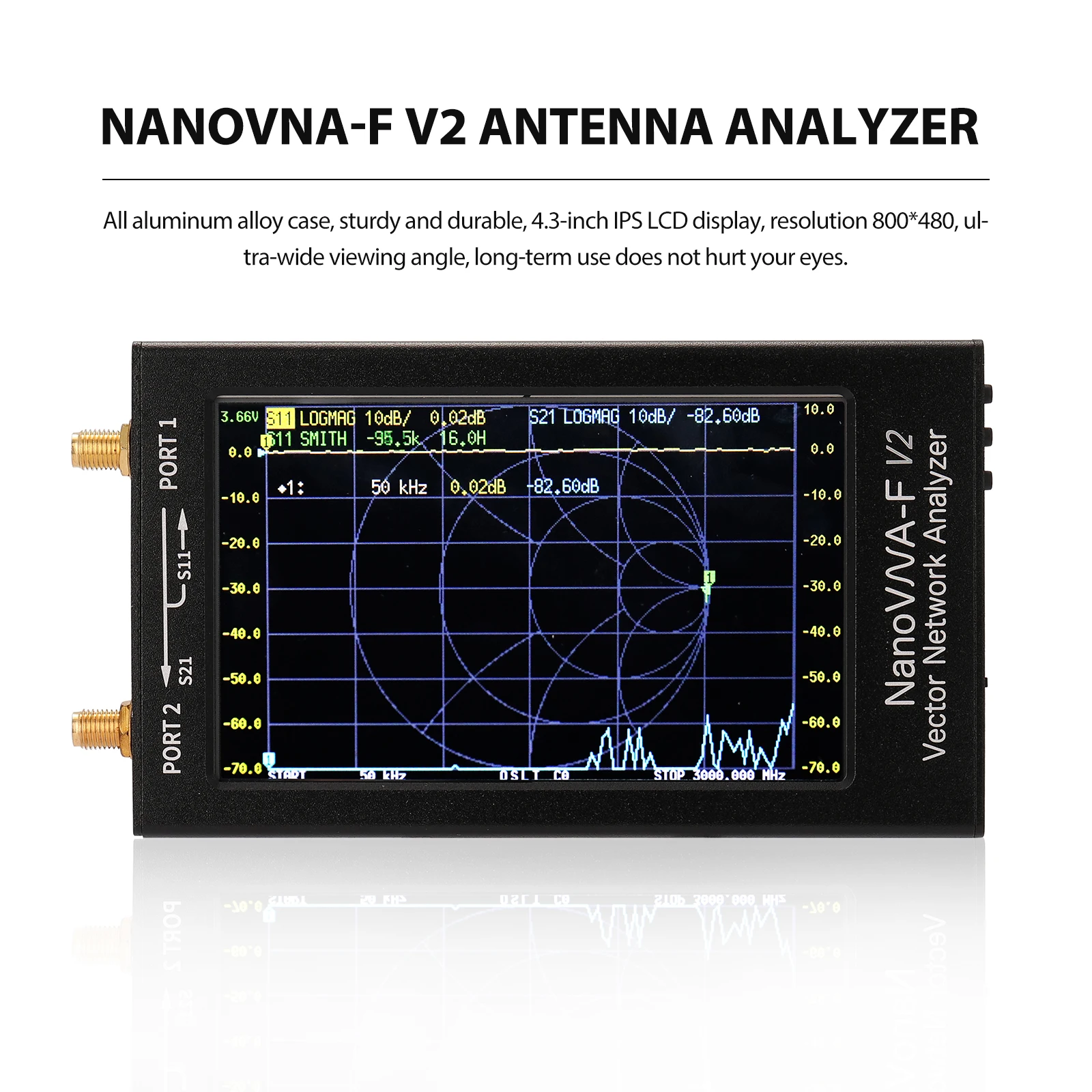 

NanoVNA-F V2 Network Analyzer S-A-A-2 Antenna Analyzer 4.3 Inch IPS LCD Display Vector Short Wave HF VHF UHF