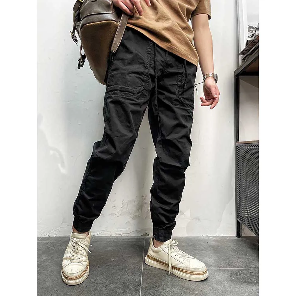 Брюки-карго мужские с эластичным поясом повседневные джоггеры-султанки