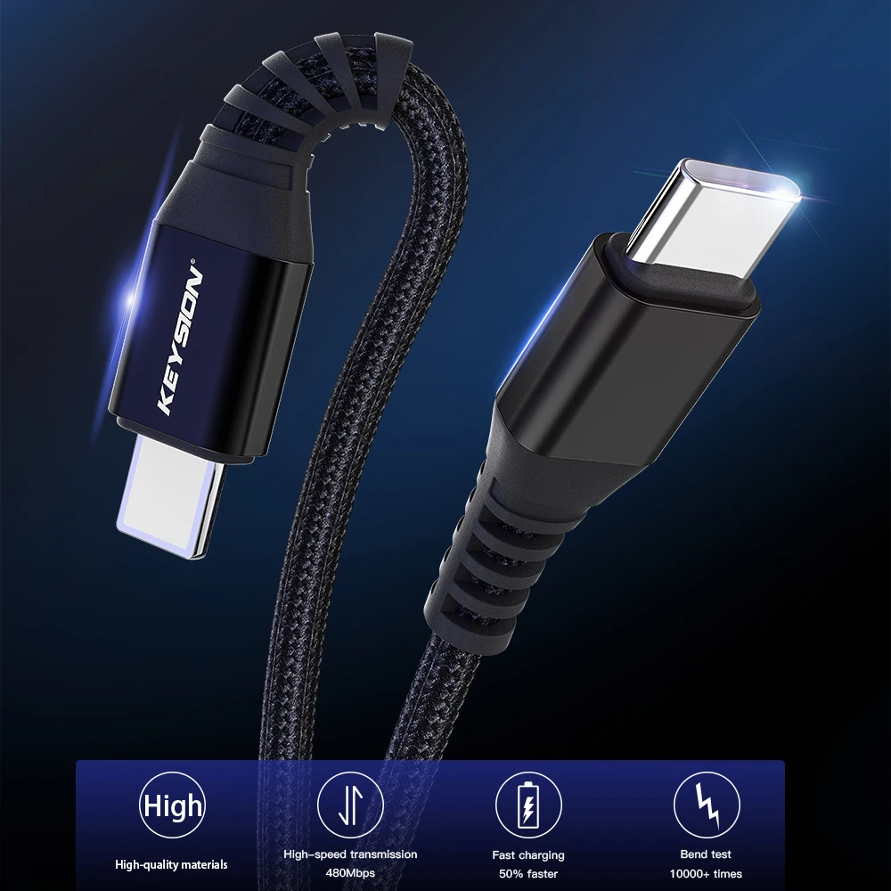 Кабель зарядный KEYSION PD для IPhone 11 Pro Max XR XS 8 Plus USB Type-C Lightning телефонный кабель IPad шнур