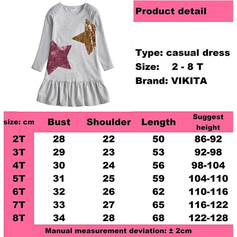 Платье для девочек VIKITA Рождественский костюм с блестками детские платья