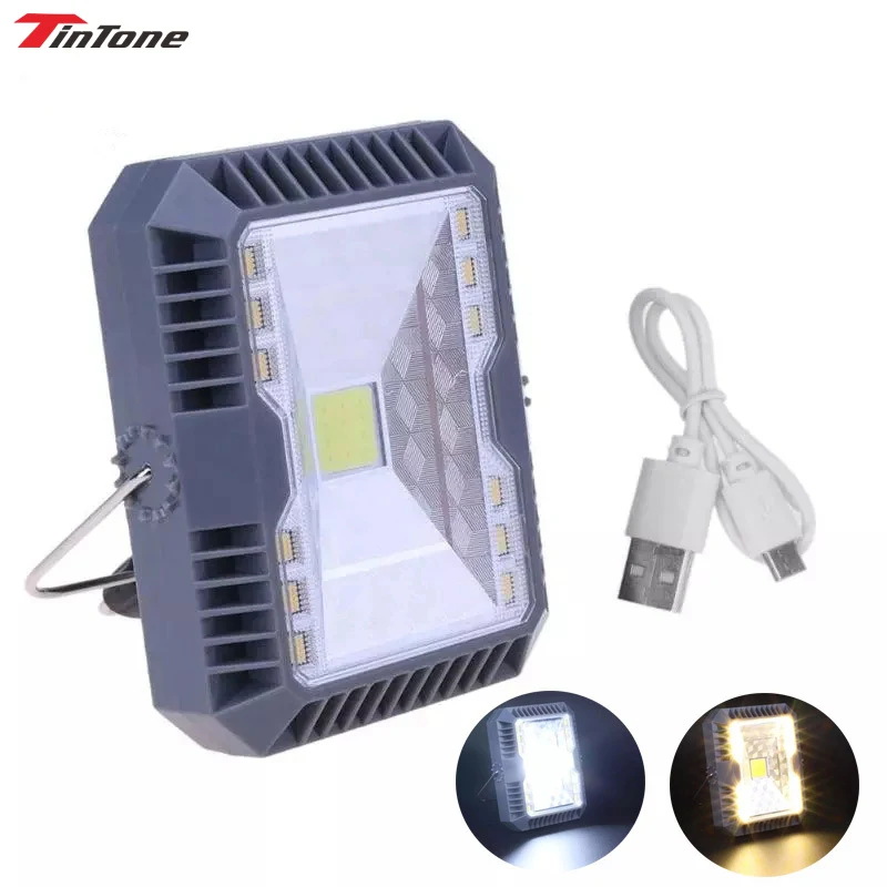 

LED Camping Light Outdoor Tent Lantern Solar Built-in Battery Lamp USB Rechargeable Portable Hanging Lamp