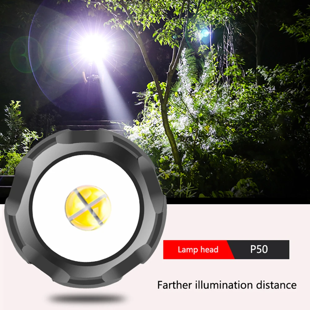 Перезаряжаемый светодиодный фонарик с USB светильник hp50 самый мощный тактический