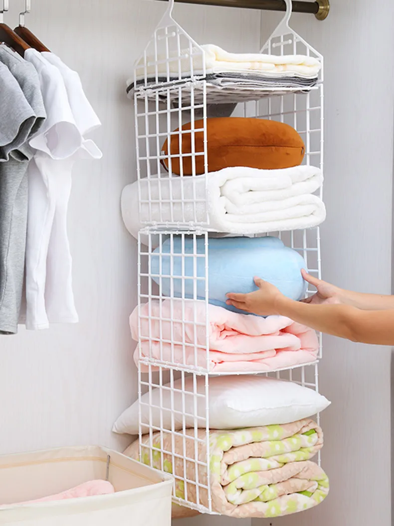 

Folding Hanger Portable Clothes Rack Multi-Functional Space-Saving Wardrobe Home Storage Gadget Student Dormitory Multi-Layer