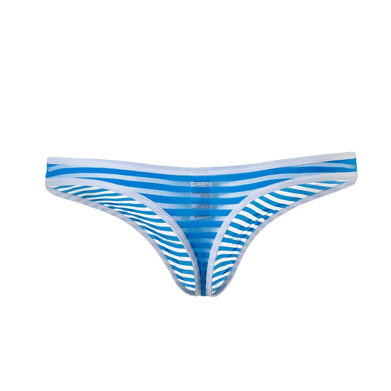 Мужские сексуальные прозрачные стринги в полоску с низкой посадкой