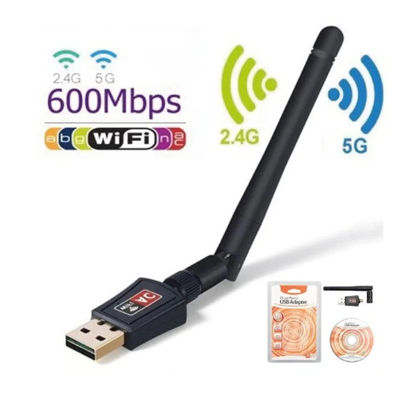 

PIXLINK 600Mbps USB WiFi Adapter WiFi Bluetooth-compatible 2in1 Dual Band 2.4G&5GHz USB WiFi Network Wireless Wlan Receiver