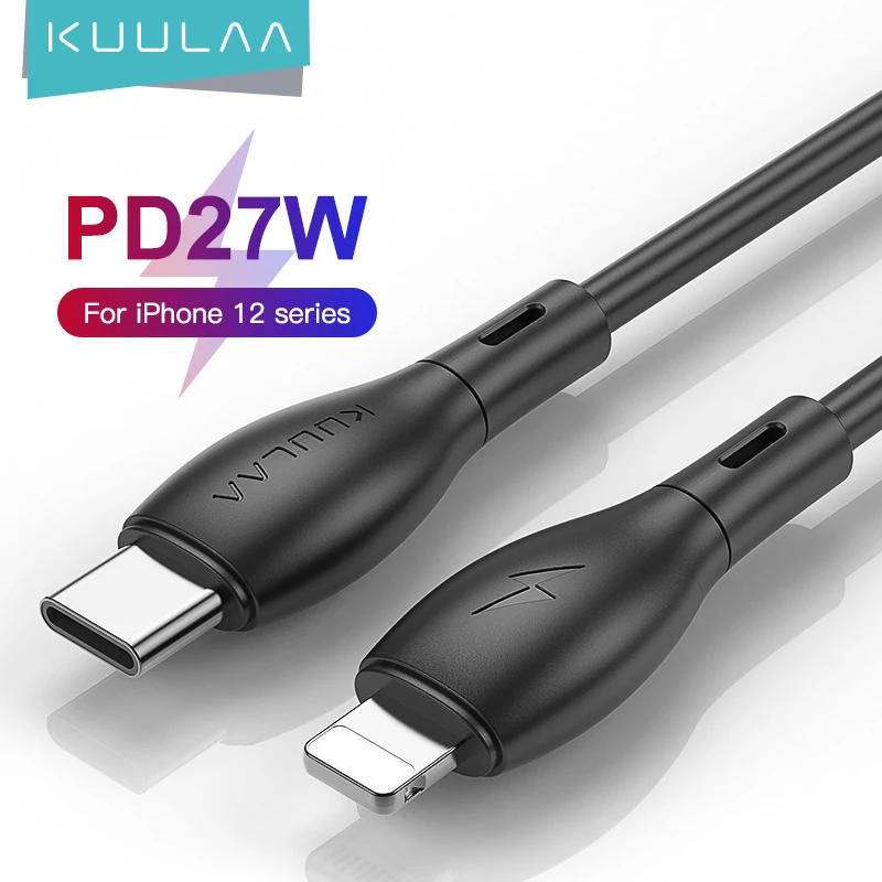 

KUULAA Fast Charger USB C to Lightning Cable for iPhone 13 12 11 Pro Max X 8 7 6 Plus PD 27W 18W Data Cord for Macbook iPad USBC