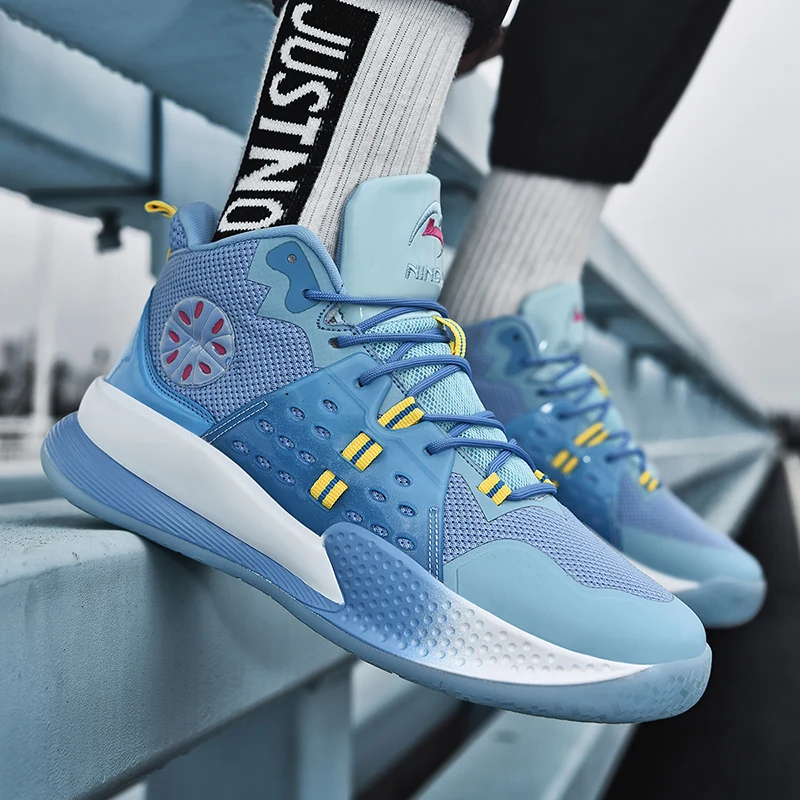 White Pink High-top Men's Professional Basketball Sneakers 2021 Unisex Anti-Shock Cushion Platform Baskets Shoes Womens Trainers