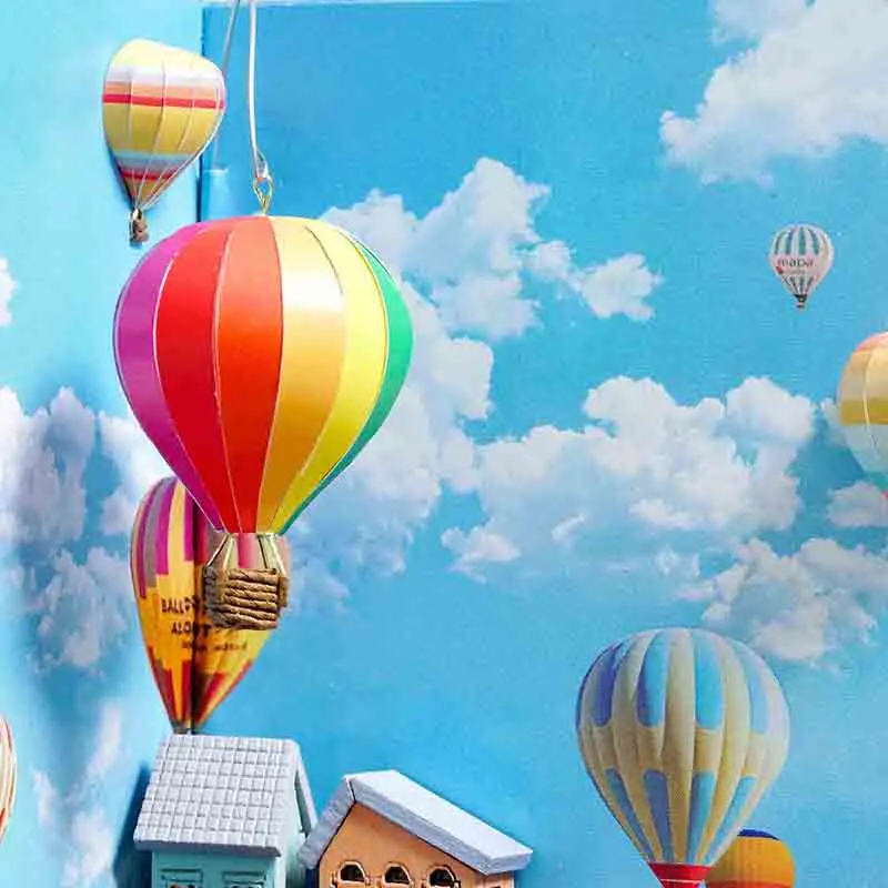 

DIY Mini Book Dollhouse Balloon Nook Kit Assembled Miniature with Furniture Doll House Toys for Children Girl Gifts