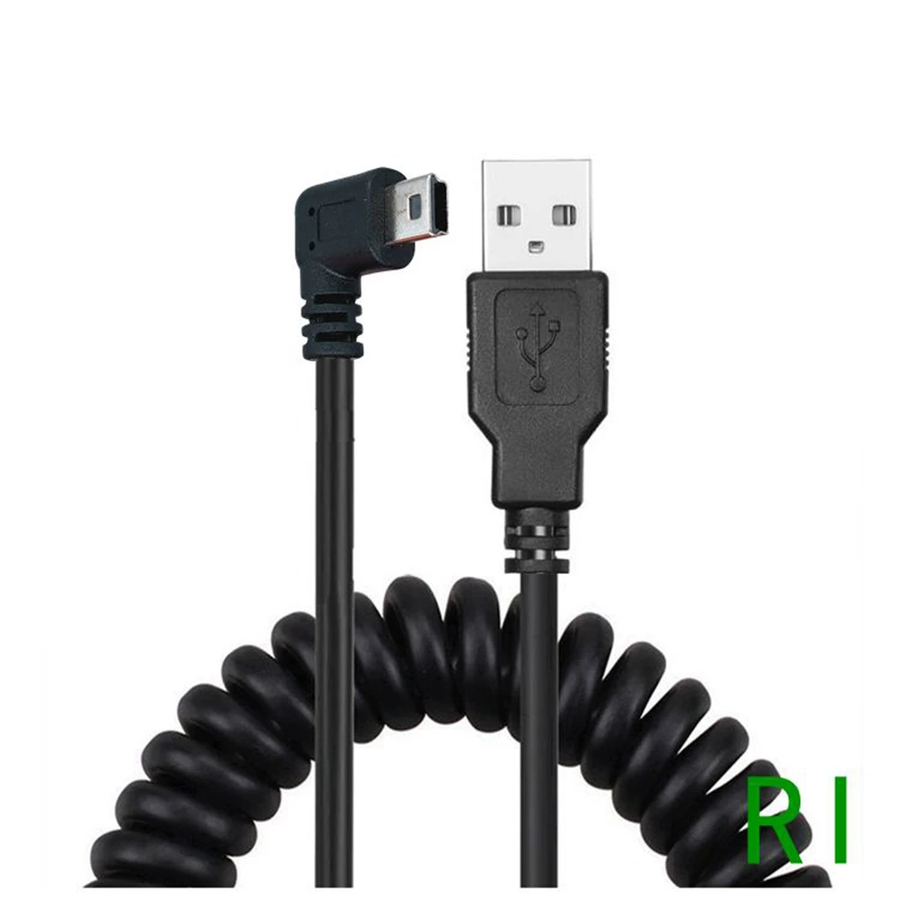 

USB 2.0 stecker auf Mini USB right angle 90 grad Flexible Frühling Versenkbare Lade daten Kabel für Auto navigation GPS MP3 /MP4