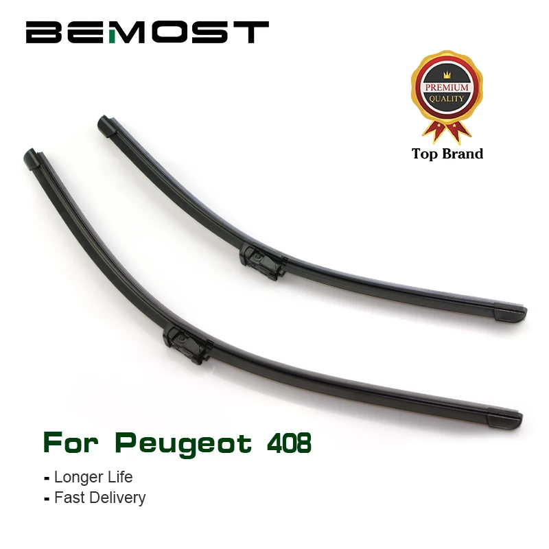 

BEMOST Car Natural Rubber Windscreen Wiper Blades For Peugeot 408 ,2010 2011 2012 2013 2014 2015 2016 Fit Push Button Arm