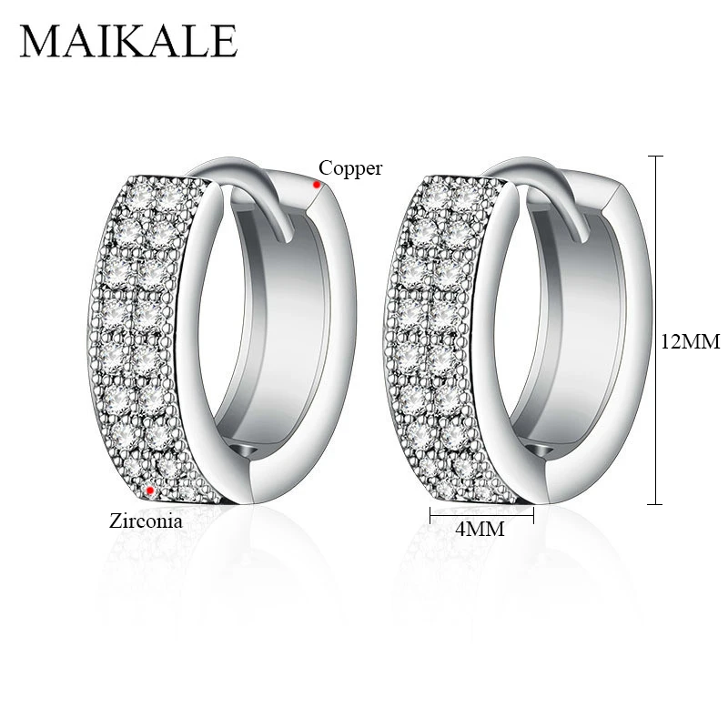 Женские маленькие круглые серьги гвоздики MAIKALE золотистые кубические