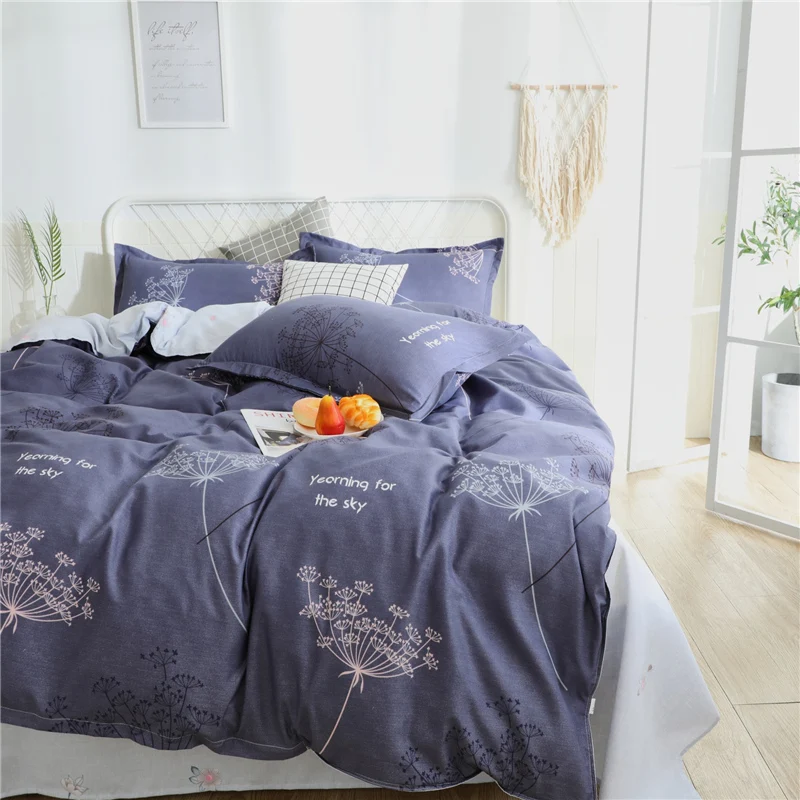 

Hot Sale Highlights Flying Bedding Cotton Printed Pillowcase Quilt Cover Bed Sheet Queen Size Bed King Size Bed Four-Piece Set