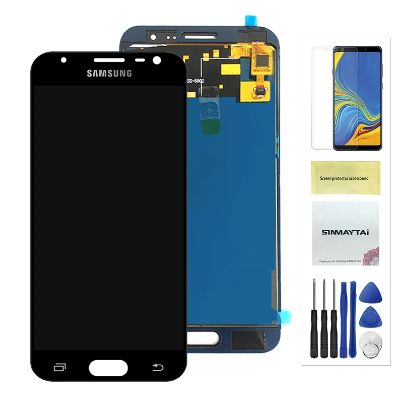 Adjustable Black Регулировка яркости J3110 ЖК-дисплей сенсорный экран для samsung Galaxy J3P J3110 J3 pro J3119 с закаленным стеклом Протестировано - Цвет: Adjustable Black