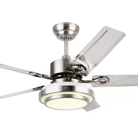 Nordic modern style stainless steel ceiling fan lamp creative living room bedroom dining room home fan integrated lamp