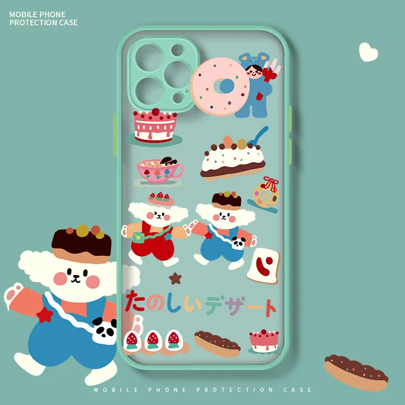 

Fashion Cartoon Cake Phone Case For iPhone 13 11 12 Pro max 6 7 8 plus X XR XS Max SE 2020 Soft TPU Clear Shockproof Back Cover