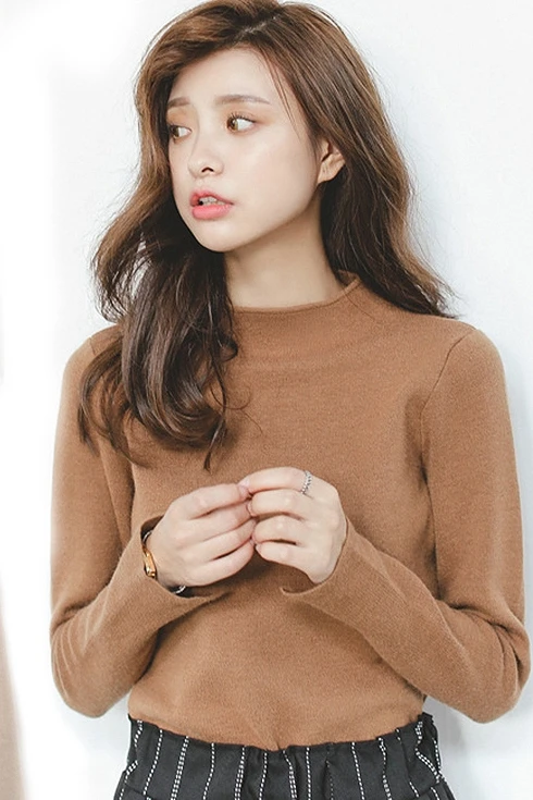 

Sweater Woman 2020 new autumn and winter long sleeves with a slim bottom blouse half turtleneck sweater MT006-MT007
