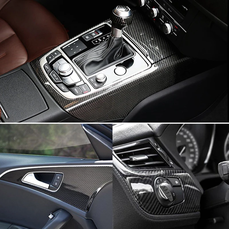 

Dropship 30X152CM 6D Carbon Fiber Vinyl Car Wrap Film Car Wrapping Foil Console Computer Laptop Skin Phone Covering Film Car