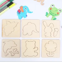 kids early education drawing toys graffiti board suit wooden drawing template with watercolor pen